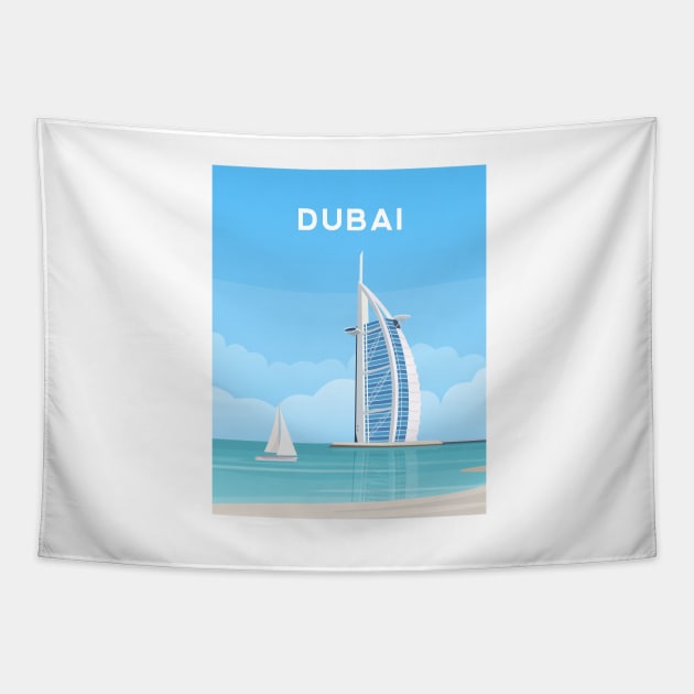 Dubai, United Arab Emirates - Burj Al Arab Tapestry by typelab