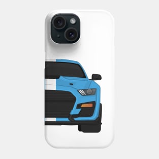 Shelby GT500 2020 Velocity-Blue + White Stripes Phone Case