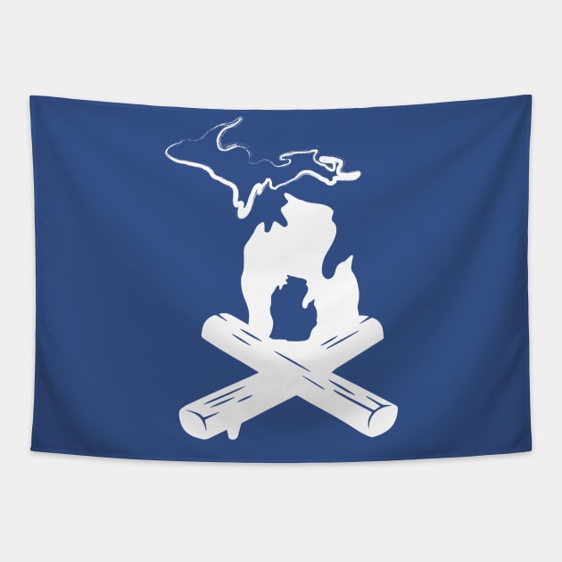 Michigan Fire Tapestry by Lost Mitten Apparel Co