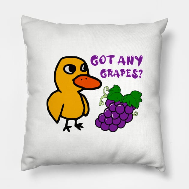 Got Any Grapes Duck Song Pillow by kareemik