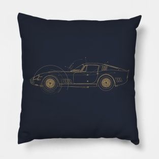 Retro Sports Car Vintage Racing Pillow