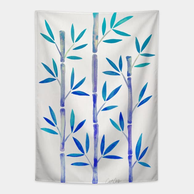 Indigo Bamboo Tapestry by CatCoq