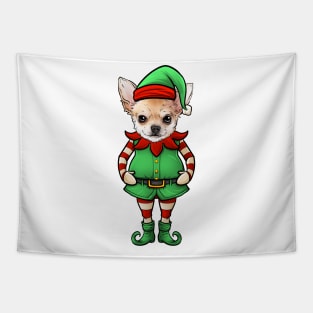 Chihuahua Christmas Elf Tapestry
