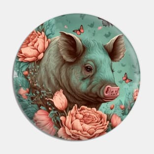 Water Colur Pig Pin