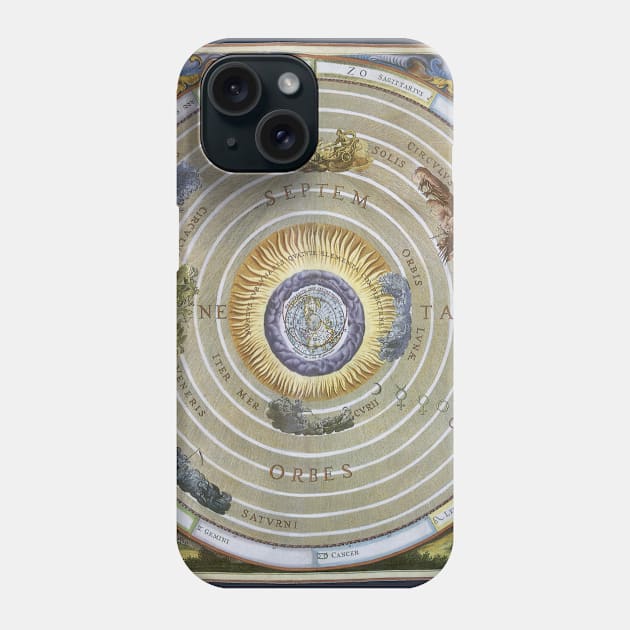 Vintage Ptolemaic Planisphere by Andreas Cellarius from Harmonia Macrocosmica Phone Case by MasterpieceCafe