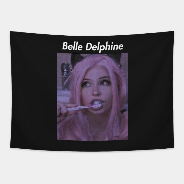 belle delphine brush teeth Tapestry by maybeitnice