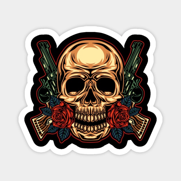 Skull Guns Magnet by Abrom Rose