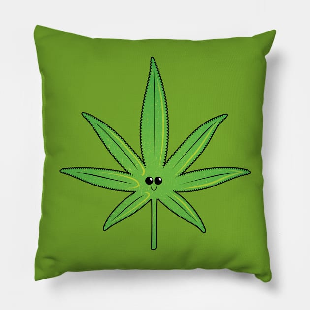 Buddy the Weed Leaf - Drug Buddies Pillow by Strangers With T-Shirts