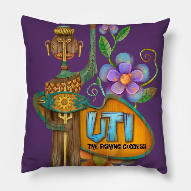 Tiki goddess Pillow by Rosado