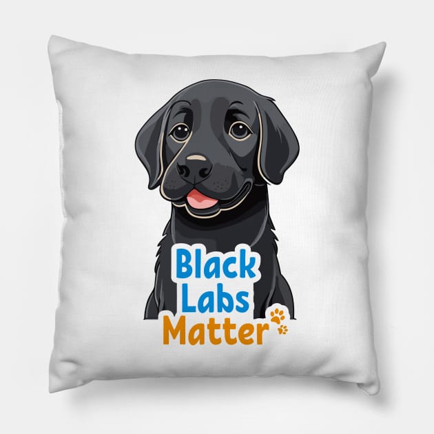Black Labs Matter Pillow by Cheeky BB