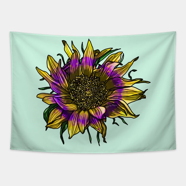 Intersex Sunflower Tapestry by Art by Veya