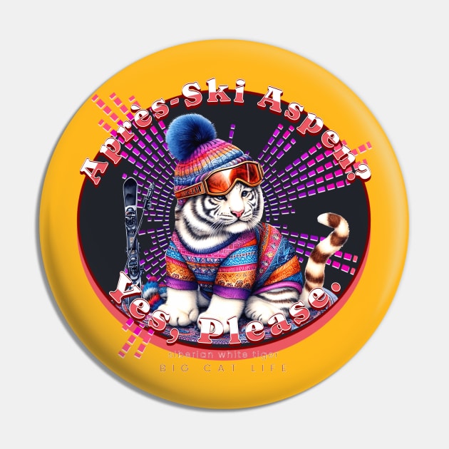 Apres-Ski Aspen Groovy Beanie White Tiger 73T Pin by catsloveart