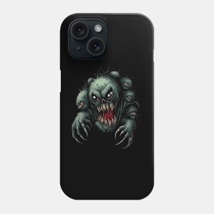 Creepy scary terrible black monster sharp teeth Phone Case