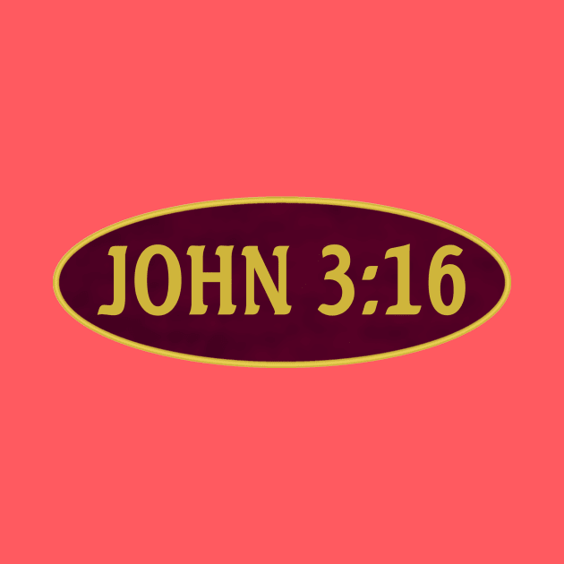 John 3:16 Purple Oval by J. Rufus T-Shirtery