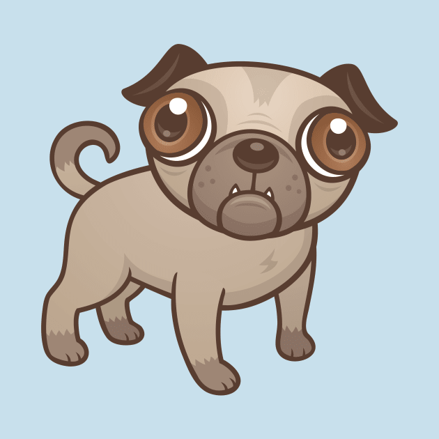 Pug Puppy Cartoon by fizzgig