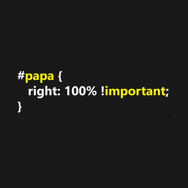 papa right: 100% !important by savy