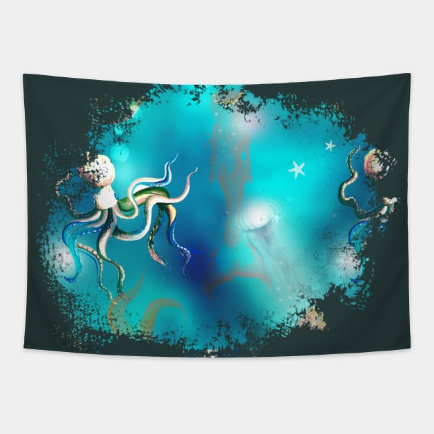 Mermaid Splash Tapestry by digitaldoodlers