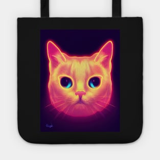 cat halloween neon Tote