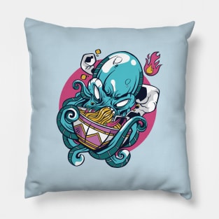 Octopus Eating Ramen Pillow