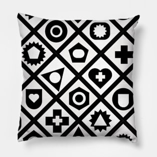 Monochrome Playful Checkerboard Pattern Pillow