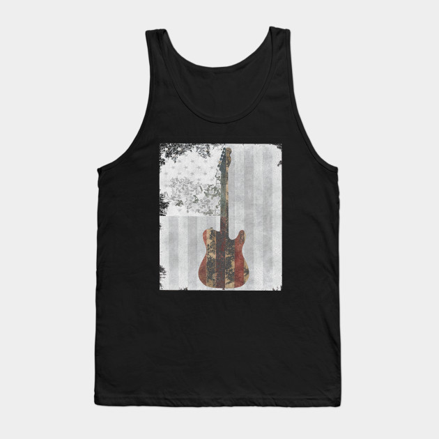 Telecaster With Rustic American Flag Background Telecaster With Rustic American Flag Background