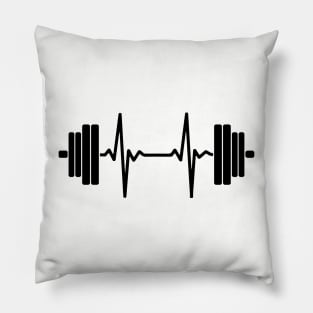 Barbell Heartbeat Black Pillow