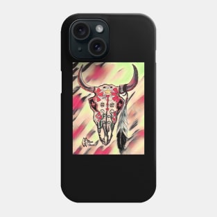 Bull Sugar Skull in the Retro Phone Case