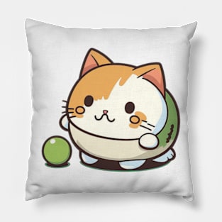 Cute kitten with ball Pillow