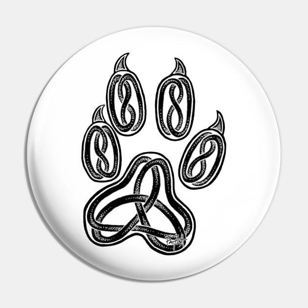 Celtic Wolf Paw Print Pin by patfish