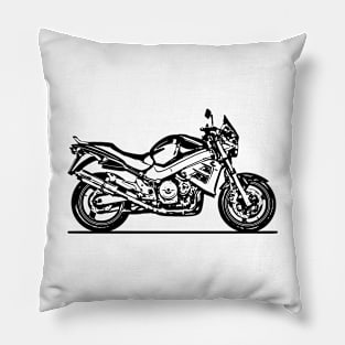 CB1100 X11 Motorcycle Sketch Art Pillow