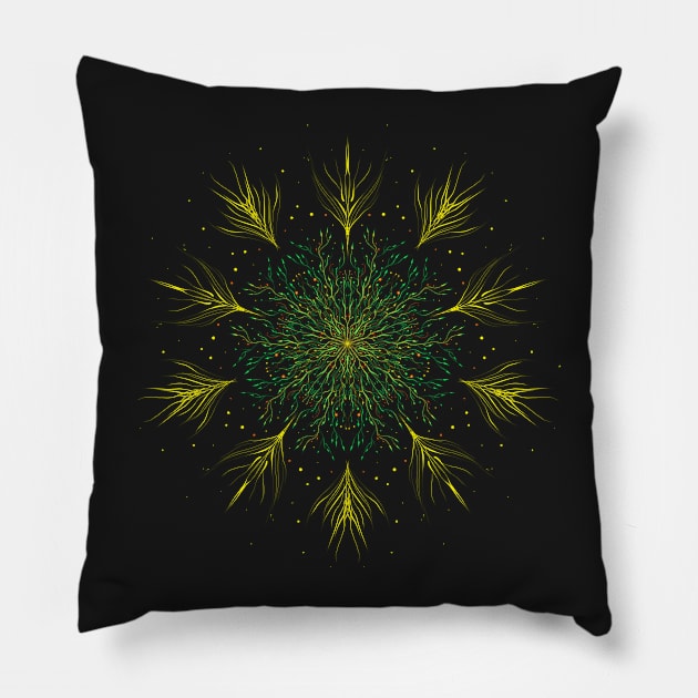 floral mandala Pillow by kharmazero