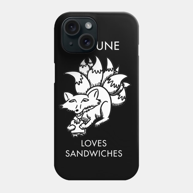 A Kitsune Eating a Sandwich! Phone Case by DrinkingQuest