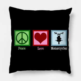 Peace Love Motorcycles Pillow