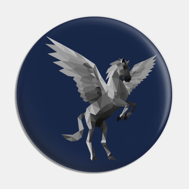 Grey Pegasus Pin by shaldesign