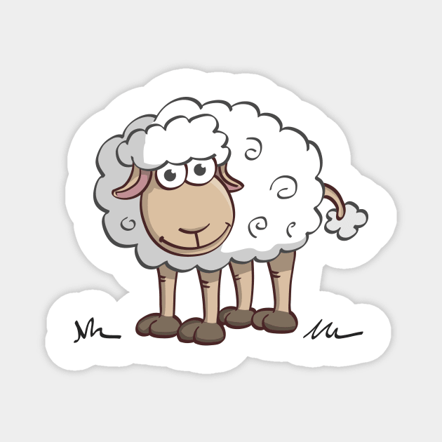 Illustration of a happy sheep Magnet by Stefs-Red-Shop