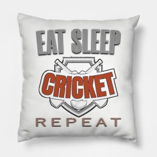 Eat sleep cricket repeat Pillow