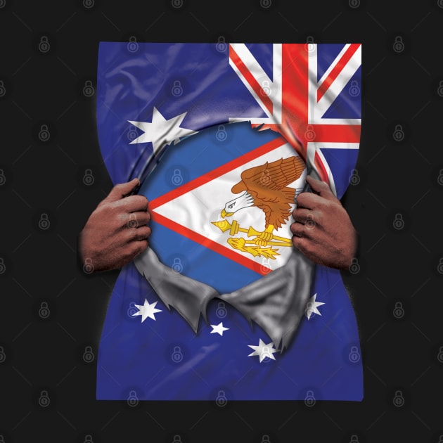 Australian Samoa Flag Australian Flag Ripped - Gift for Australian Samoan From Australian Samoa by Country Flags