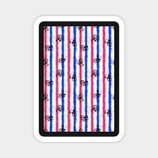 pink no blue, spinning wheel bounding stripes Magnet