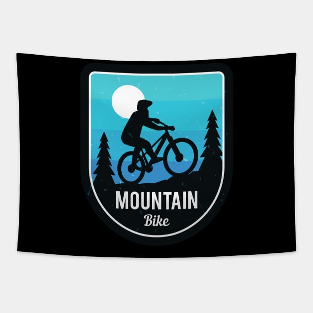 Mountain Bike Cyclist Bike Biker Tapestry by Foxxy Merch