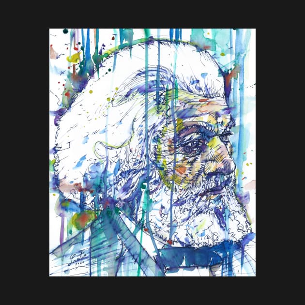 FREDERICK DOUGLASS watercolor and ink portrait by lautir