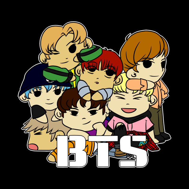 BTS Chibi Dogpile by GrungeNerdDesigns