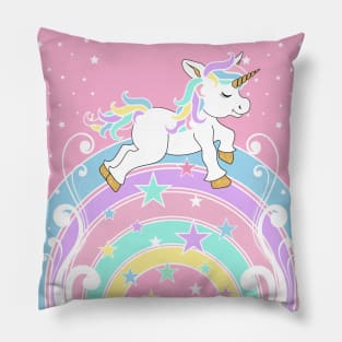 Starry Rainbow Unicorn Pillow