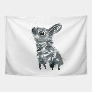 Watercolor Cute Fluffy Bunny Tapestry