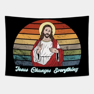 Jesus changes Everything Vintage Tapestry