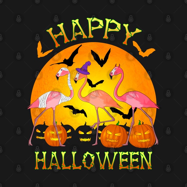 Happy Halloween Funny Flamingo by Packrat