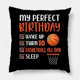 10 Year Old Basketball Birthday Party 10th Boy Bday Ten Pillow