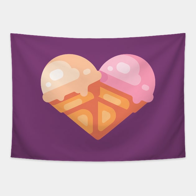 Ice cream heart Tapestry by IvanDubovik