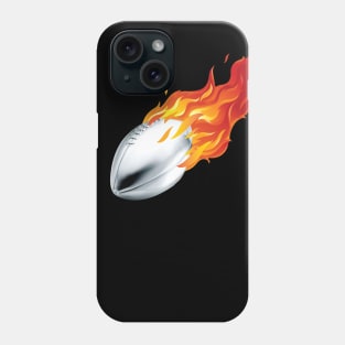 Silver Football on Fire Phone Case