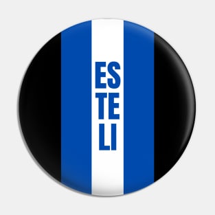 Esteli City in Nicaraguan Flag Colors Vertical Pin