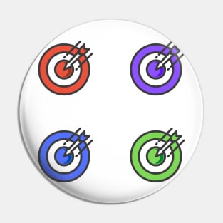 blue red green pink archery design Pin
